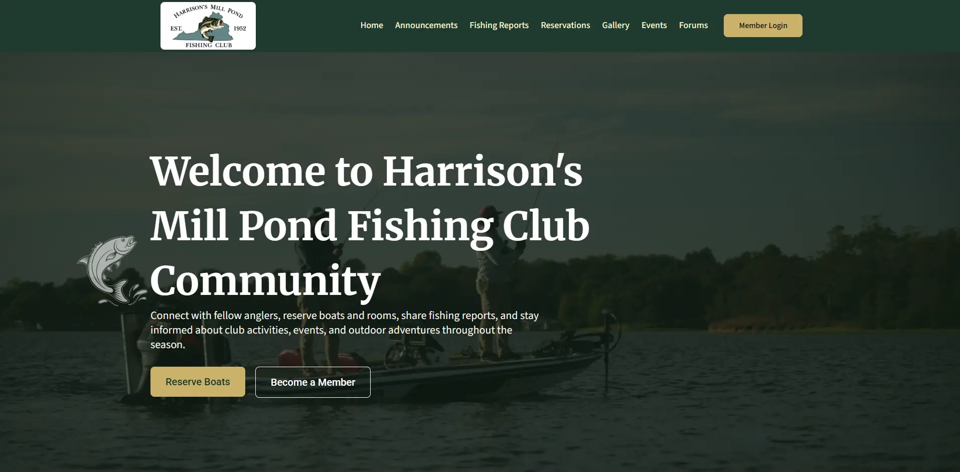 Harrisons Fishing Club WordPress project